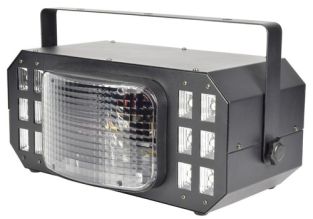 QTX Cortina 3 w 1, szerokokątna, wielofunkcyjna lampa LED CREE UV DJ Disco