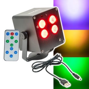 Ibiza Light TINYLED-RGB-Efekt LED Wash na baterii