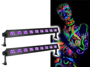 Ibiza Light LED-UVBAR-2 mycie światłem czarnym 9x 3W 2 sztuki