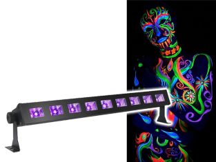Ibiza Light LED-UVBAR9 9x3 W, światło myjące czarne