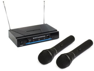 Bezprzewodowy ręczny system mikrofonowy Qtx VH2 VHF 173,8 + 174,8 MHz