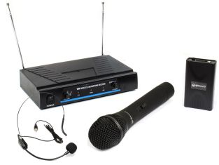 Mikrofon bezprzewodowy ręczny i nagłowny Qtx VHN2 VHF 173,8 + 174,8 MHz