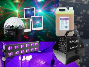 Zestaw oświetleniowy z lampą UV i maszyną do produkcji baniek UV